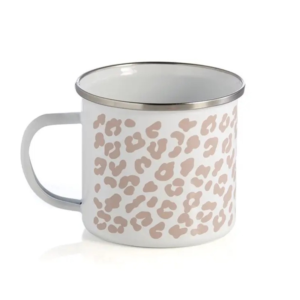 Shiraleah Leopard Print Enamel Coffee Mug